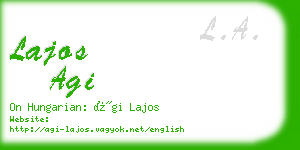 lajos agi business card